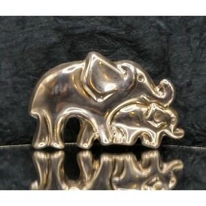 Taxco Mexico Sterling Silver 925 Electroform Puffy Elephant Brooch Pin 2" Vtg